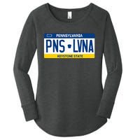 Pennsylvania PA License Plate Classic Women's Perfect Tri Tunic Long Sleeve Shirt