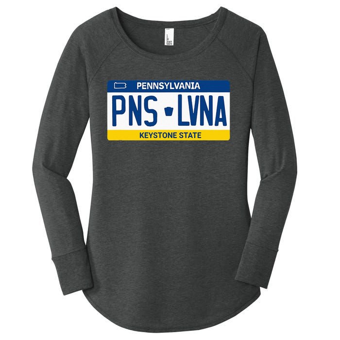 Pennsylvania PA License Plate Classic Women's Perfect Tri Tunic Long Sleeve Shirt