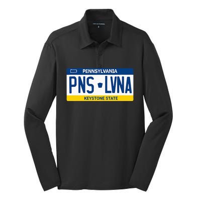 Pennsylvania PA License Plate Classic Silk Touch Performance Long Sleeve Polo