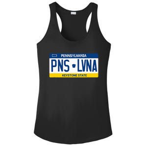 Pennsylvania PA License Plate Classic Ladies PosiCharge Competitor Racerback Tank