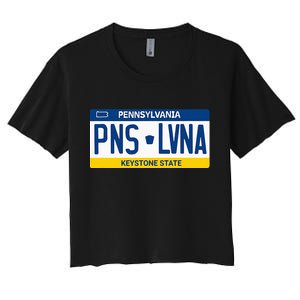 Pennsylvania PA License Plate Classic Women's Crop Top Tee