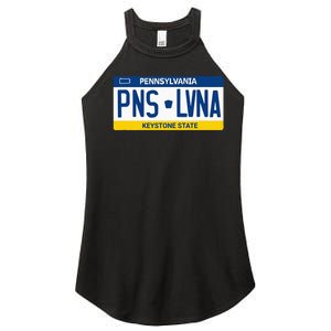 Pennsylvania PA License Plate Classic Women’s Perfect Tri Rocker Tank