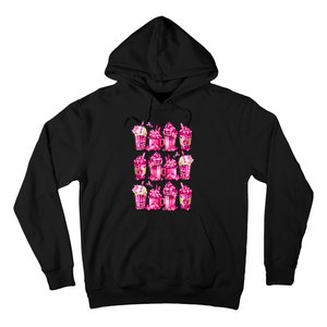 Pink Pattern Latte Love Graphic For Breast Cancer Awareness Hoodie