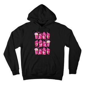 Pink Pattern Latte Love Graphic For Breast Cancer Awareness Tall Hoodie