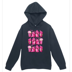 Pink Pattern Latte Love Graphic For Breast Cancer Awareness Urban Pullover Hoodie