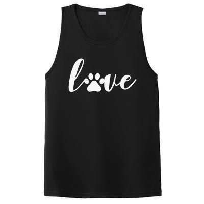 Paw Print Love Heart Funny Cool Dog Cat Mom Pet Animal Lover PosiCharge Competitor Tank