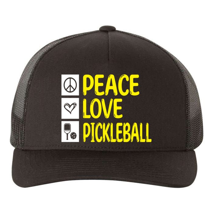 Pickleball Peace Love Pickleball Gift Yupoong Adult 5-Panel Trucker Hat