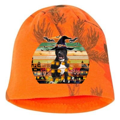 Pitbull Pumpkin Light Vintage Halloween Witch Dog Lover Funny Gift Kati - Camo Knit Beanie