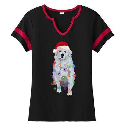 Patou Pyrenean Lights Xmas Great Pyrenees Christmas Ladies Halftime Notch Neck Tee