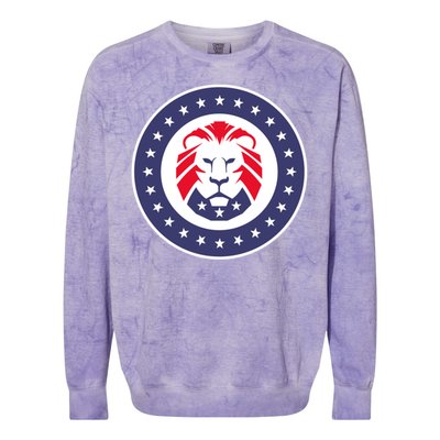 Patriot Party Lion Gift Colorblast Crewneck Sweatshirt