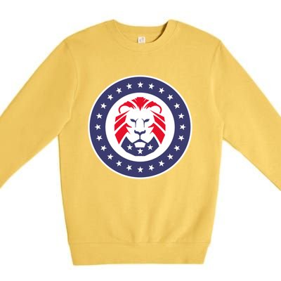 Patriot Party Lion Gift Premium Crewneck Sweatshirt