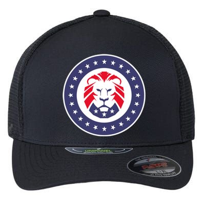 Patriot Party Lion Gift Flexfit Unipanel Trucker Cap