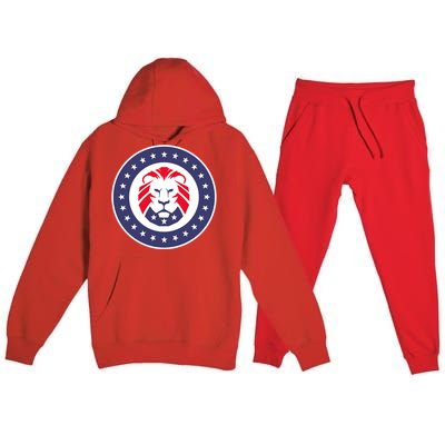 Patriot Party Lion Gift Premium Hooded Sweatsuit Set