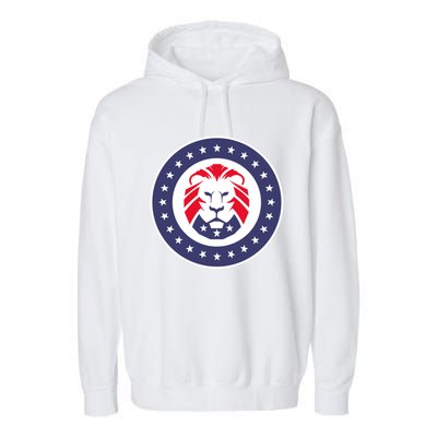 Patriot Party Lion Gift Garment-Dyed Fleece Hoodie