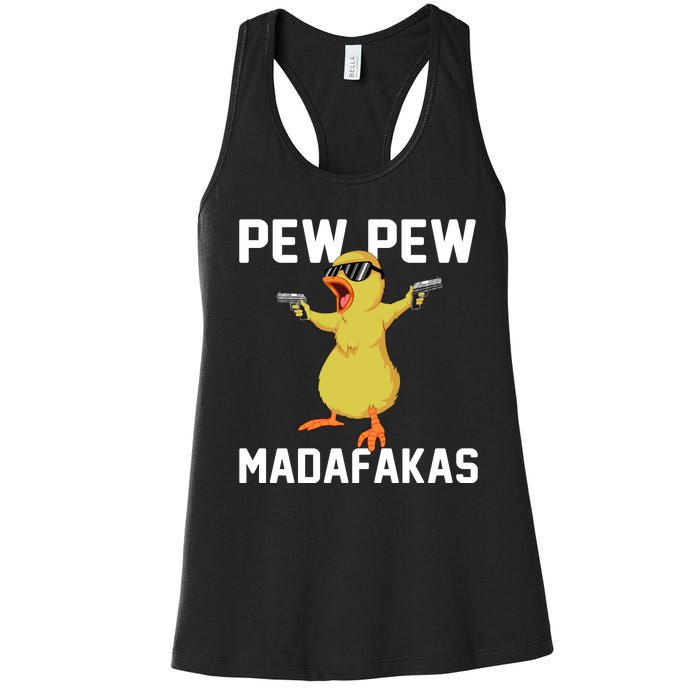 Pew Pew Madafakas Women's Racerback Tank