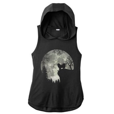 Pekingese Pekinese Moon Halloween Costume Ladies PosiCharge Tri-Blend Wicking Draft Hoodie Tank