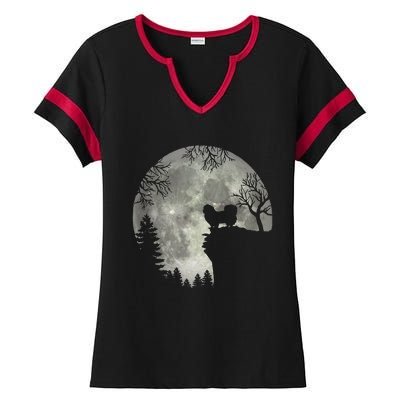 Pekingese Pekinese Moon Halloween Costume Ladies Halftime Notch Neck Tee