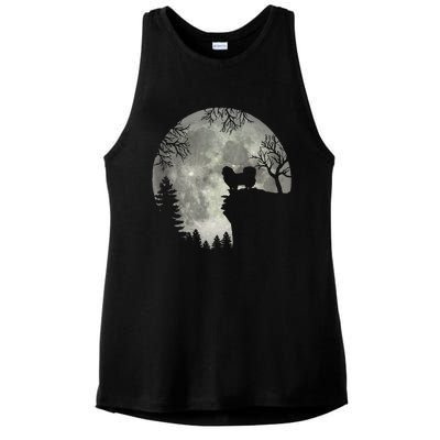 Pekingese Pekinese Moon Halloween Costume Ladies PosiCharge Tri-Blend Wicking Tank