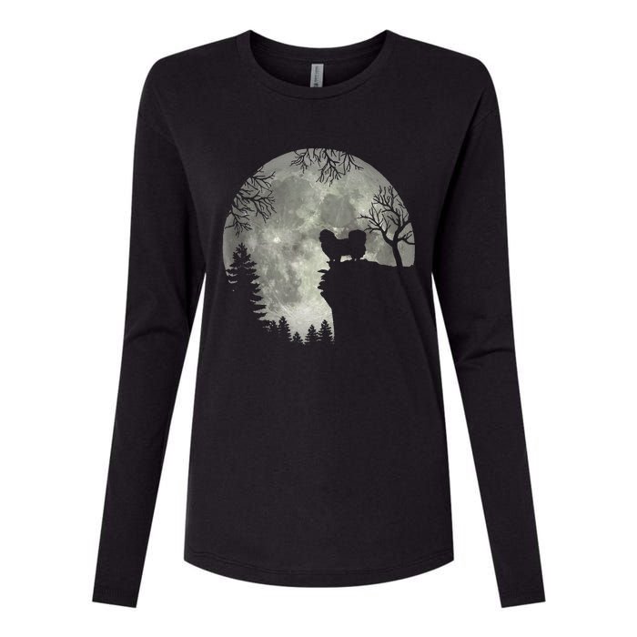 Pekingese Pekinese Moon Halloween Costume Womens Cotton Relaxed Long Sleeve T-Shirt