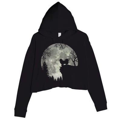 Pekingese Pekinese Moon Halloween Costume Crop Fleece Hoodie