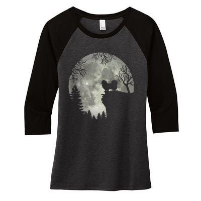 Pekingese Pekinese Moon Halloween Costume Women's Tri-Blend 3/4-Sleeve Raglan Shirt