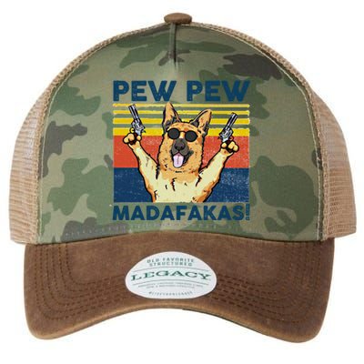 Pew Pew Madafakas Ger Shepherd Funny Gift Legacy Tie Dye Trucker Hat