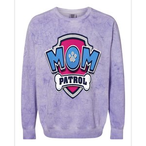 Paw P.A.T.R.O.L Mothers Day Mom Patrol Badge Colorblast Crewneck Sweatshirt