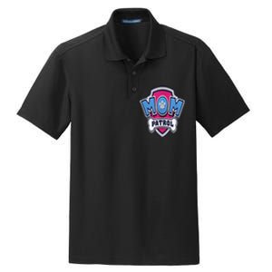 Paw P.A.T.R.O.L Mothers Day Mom Patrol Badge Dry Zone Grid Polo