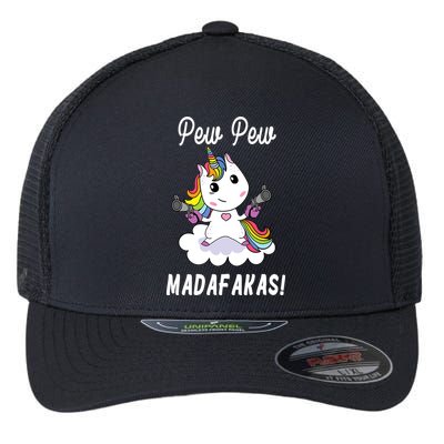 Pew Pew Madafakas Unicorn with Pistols Fantasy Flexfit Unipanel Trucker Cap