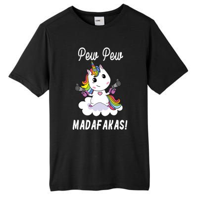 Pew Pew Madafakas Unicorn with Pistols Fantasy Tall Fusion ChromaSoft Performance T-Shirt