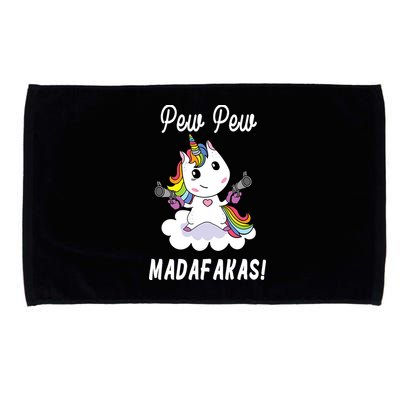 Pew Pew Madafakas Unicorn with Pistols Fantasy Microfiber Hand Towel