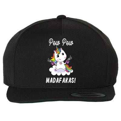 Pew Pew Madafakas Unicorn with Pistols Fantasy Wool Snapback Cap