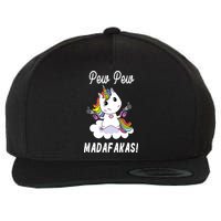 Pew Pew Madafakas Unicorn with Pistols Fantasy Wool Snapback Cap