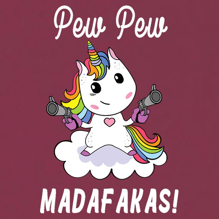 Pew Pew Madafakas Unicorn with Pistols Fantasy 16oz Travel Tumbler