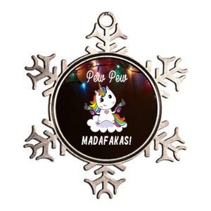 Pew Pew Madafakas Unicorn with Pistols Fantasy Metallic Star Ornament