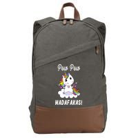 Pew Pew Madafakas Unicorn with Pistols Fantasy Cotton Canvas Backpack