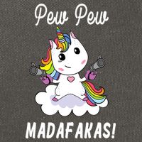 Pew Pew Madafakas Unicorn with Pistols Fantasy Cotton Canvas Backpack