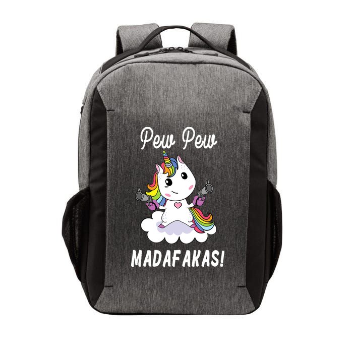 Pew Pew Madafakas Unicorn with Pistols Fantasy Vector Backpack