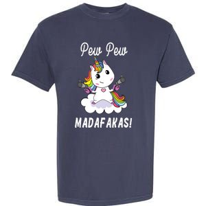 Pew Pew Madafakas Unicorn with Pistols Fantasy Garment-Dyed Heavyweight T-Shirt