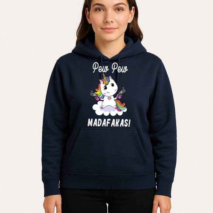 Pew Pew Madafakas Unicorn with Pistols Fantasy Hoodie