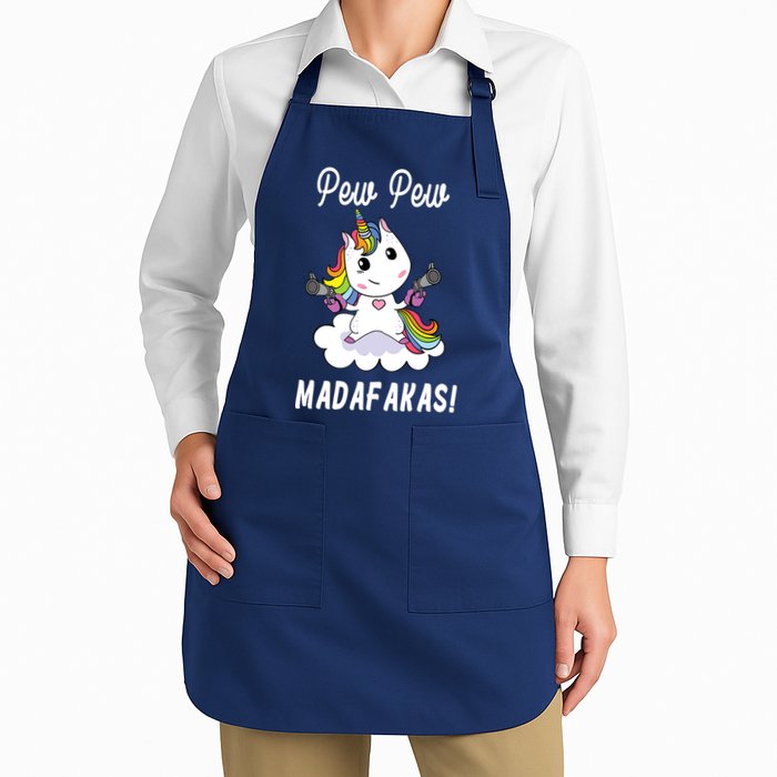 Pew Pew Madafakas Unicorn with Pistols Fantasy Apron