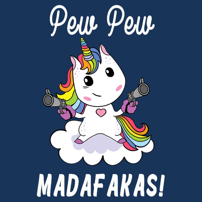 Pew Pew Madafakas Unicorn with Pistols Fantasy Apron