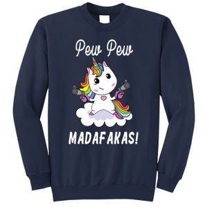 Pew Pew Madafakas Unicorn with Pistols Fantasy Sweatshirt