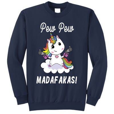 Pew Pew Madafakas Unicorn with Pistols Fantasy Sweatshirt