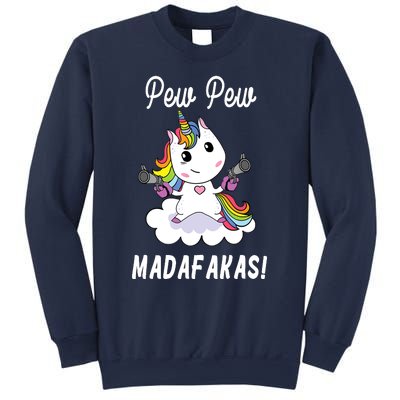 Pew Pew Madafakas Unicorn with Pistols Fantasy Sweatshirt