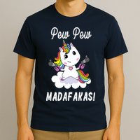 Pew Pew Madafakas Unicorn with Pistols Fantasy T-Shirt