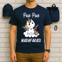 Pew Pew Madafakas Unicorn with Pistols Fantasy T-Shirt