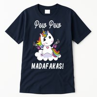 Pew Pew Madafakas Unicorn with Pistols Fantasy Tall T-Shirt
