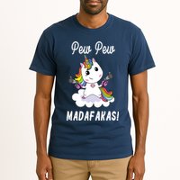 Pew Pew Madafakas Unicorn with Pistols Fantasy Tall T-Shirt