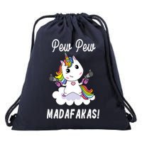 Pew Pew Madafakas Unicorn with Pistols Fantasy Drawstring Bag